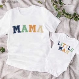 Familie matching outfits mama kleine man bedrukte familie matching kleding moeder zoon korte mouw outfit shirt mode mom boy t-shirt tops baby bodsuit
