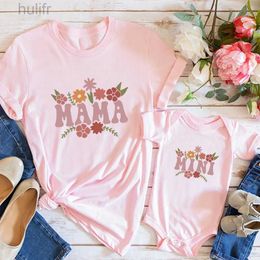 Famille Matching Tenfits Mama Mini Matching Family Shirt Mother Mother and Daughter Son Clothes Mommy and Me Family Look Gift Mothers Force D240507