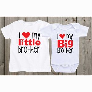 Familie matching outfits matching shirt zusters shirt pak 2 ik hou van mijn grote broer kleine broer bijpassend shirt baby shower cadeau g220519