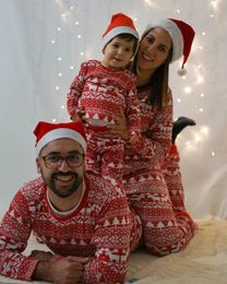 Famille correspondant tenues joyeux Noël Elk imprimé pyjamas ensemble parent enfant décontracté 2 pièces vêtements de nuit cadeau de noël année vêtements 231027