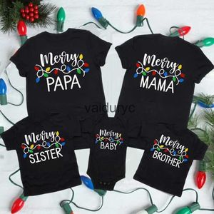 Familie Matching Outfits Merry Christmas Family Matng kleding feest Outfits Tops Baby jumpsuit Xmas papa mama dochter Son look t-shirt vakantie t-shirt H240508