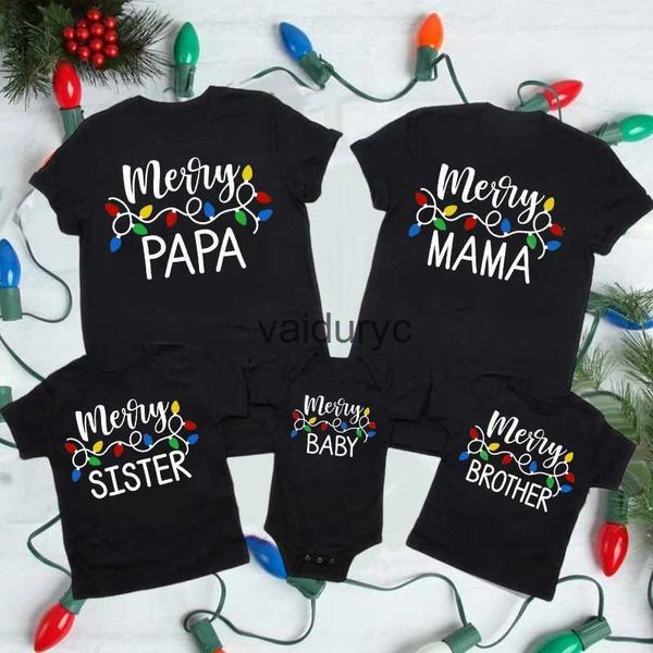 Trajes a juego para la familia Feliz Navidad Ropa familiar Matng Trajes de fiesta Tops Mono para bebé Navidad Papá Mamá Hija Hijo Mirada Camiseta Camiseta de vacaciones Vaiduryc