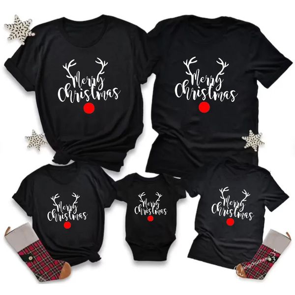 Trajes a juego para la familia Feliz Navidad Camisas familiares Camisetas navideñas familiares Camiseta de papá, mamá y yo Ropa con estampado navideño a juego para la familia 231114