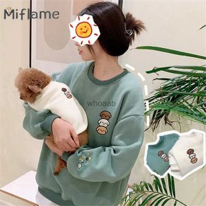 Bijpassende outfits voor gezinnen Miflame Lente Herfst Kleine honden Ouder-kind Kat Hondenkleding Bichon Huisdier Dunne geborduurde trui Bijpassende outfits voor hond en baasje YQ230928