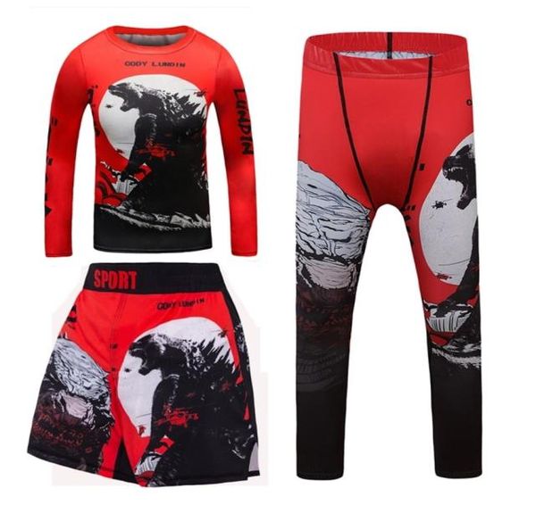 Family Matching Tenues MMA Rashguard pour les enfants Jiu Jitsu Tshirtpant Sport Sport Boys Shorts Vêtements Kickboxing Jerseys Children Fit4548328