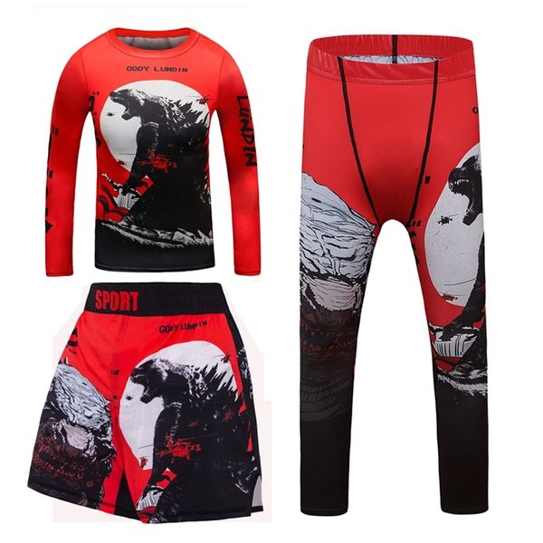 Trajes a juego familiar MMA Rashguard para niños Jiu Jitsu camiseta pantalón conjuntos deportivos pantalones cortos para niños ropa kickboxing jerseys niños fitness chándales 220913