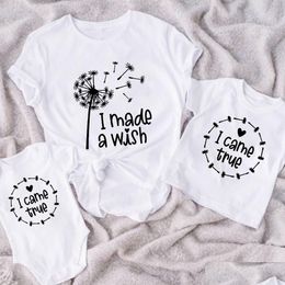 Familie bijpassende outfits mama kind en baby shirts Ik heb een T-shirt gemaakt Came True Es Moederdag cadeau Romper Drop Delivery Kids moederschap Cl Dhxjn