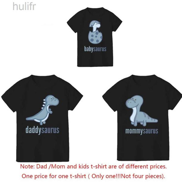 Famille Matching Tenues Mommysaurus Daddysaurus Babysaurus Shirt Dinosaur Shirt Set Baby T-shirt T-shirt Top Tees D240507