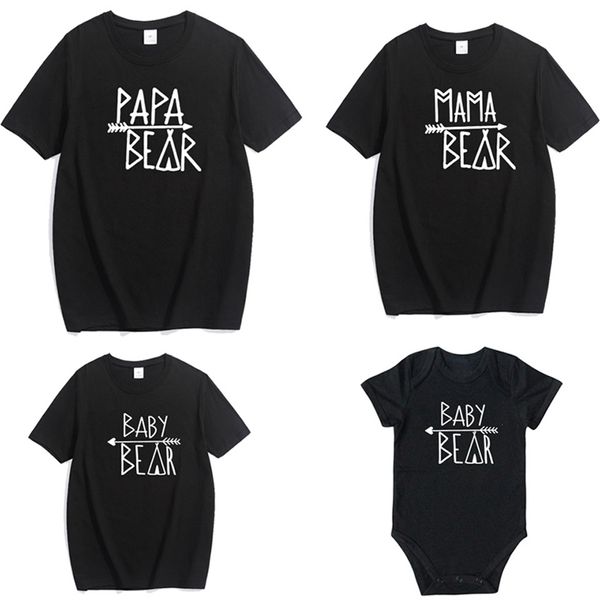 Famille correspondant tenues mère et fille été t-shirt papa maman bébé fille vêtements dame vêtements coton décontracté garçons t-shirt 210417