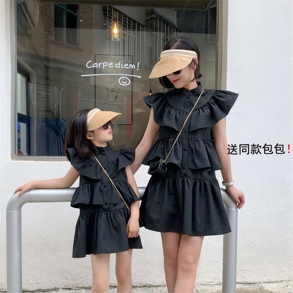 Trajes a juego de la familia Madre Bebé Hija Vestidos con volantes a juego Vestido de niñas bebés para ropa de mujer Ropa de moda para padres e hijos 220914