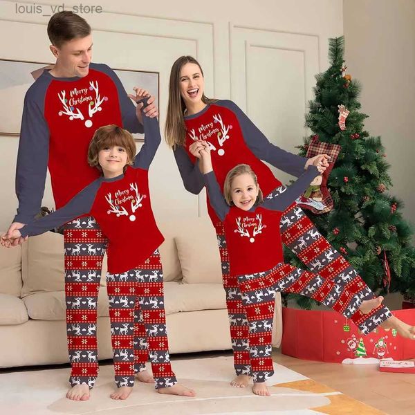 Trajes a juego de la familia Nueva ropa a juego de la familia Pijamas de Navidad Conjunto Madre Padre Niños Hijo Trajes a juego Bebé Niña Mamelucos Ropa de dormir Pijamas T231205