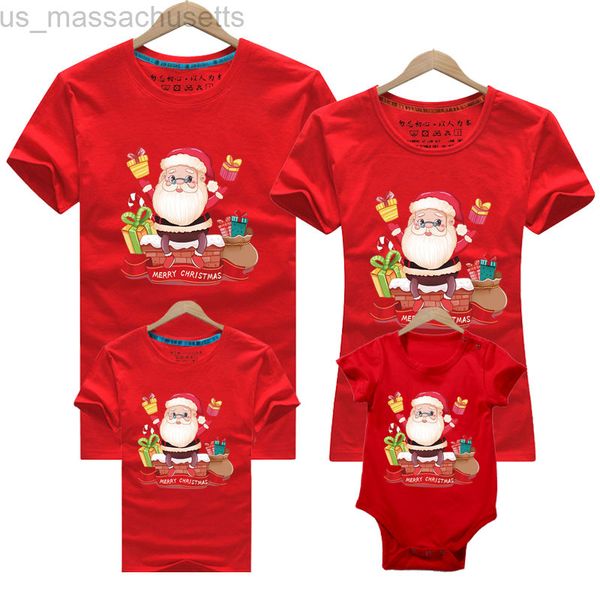 Tenues assorties pour la famille Nouvel An Filles Garçon Maman Papa T-shirt Noël Famille Correspondant T-shirt Adulte Enfants T-shirt Bébé Barboteuses Coton À Manches Courtes Imprimer L220916