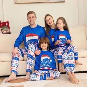 Famille correspondant tenues pyjamas Noël famille vêtements mère et fille correspondant tenues papa garçons vêtements de nuit pyjamas ensemble enfants bleu costume pour 212Y 220913