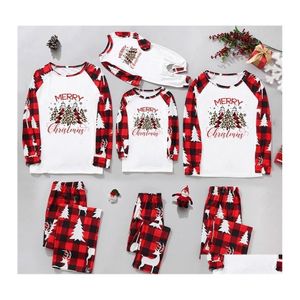 Familie Matching Outfits Pamas Kerst Vrouwen Mannen Kinderen Baby Pyjama Kleding Set Moeder Vader Kinderen Xmas PJ Look Drop Dhsgq