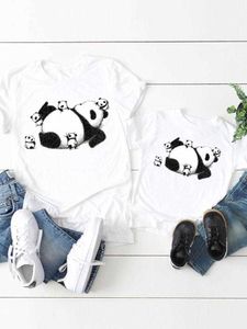 Tenues assorties pour la famille Panda Love Tenues assorties pour la famille Femmes Enfant Enfant Été Maman Maman Fille Garçon Mère Tshirt Tee T-shirt Vêtements Vêtements