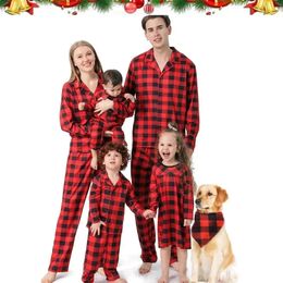 Famille correspondant tenues Plaid père mère enfants bébé pyjamas ensembles papa maman et moi Noël Pjs vêtements de noël 231204