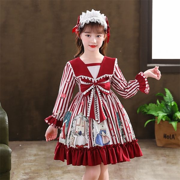 Famille correspondant tenues robe de princesse filles Lolita robe jaune doré taille moyenne robe pour enfants Lolita à manches longues 220913