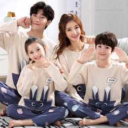 Familie matching outfits Saileroad Parentchild Rabbit Pyjamas Sets Cotton Children Women Baby Kids Huiskleding PJ's Set Nightwear 230310