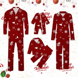 Famille correspondant tenues ensemble pyjamas de Noël manches longues mignon Noël Navidad impression festival pour papa parent enfant tenue vêtements 231118