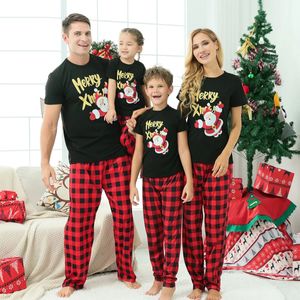 Familie Bijpassende Outfits Korte Mouw Kerst Plaid Vader Moeder Kinderen Pyjama Sets Mama en Me Kerst Pjs Kleding 231204