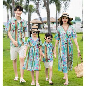 Famille Matching Tenues Summer Beach Family Matching Tenues Holiday Maman Daughter Daby Son T-shirt T-shirt Famille Look Couple Tenues