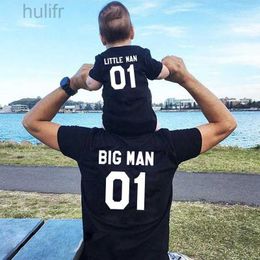 Famille Matching Tenues Summer Père et fils Big Man Little Man Cotton Cotton Short Sleeve et moi Family Set King et Prince T-shirts For Kids and Adults D240507