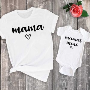 Tenues assorties pour la famille, tenues d'été assorties pour maman et maman, t-shirt mère et fille, vêtements pour maman, hauts, vêtements pour bébés et filles