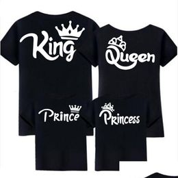 Famille Correspondant Tenues Tshirt Maman Papa Et Moi Bébé Roi Reine Princesse Vêtements Look Fille Garçon Vêtements Drop Livraison Enfants Maternit Dhhop