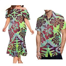 Bijpassende outfits voor gezinnen Vintage paarkleding Dames Sexy bodyconjurk Polynesische tribale ontwerpsets Stijlvol Grote maten Ouderkindoutfit 231030