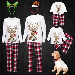 Familie matching outfits winter katoen kerstpyjama jaar moeder dochter kleding set mama papa babymeisje boy look 220826