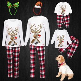 Famille Matching tenues Coton Coton Christmas Pajamas Année Mother Daughter Vêtements Set maman papa bébé fille Boy Look 2208266889612