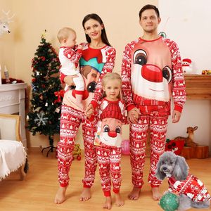 Famille correspondant tenues look de Noël mignon cerf imprimé mère père enfants bébé chien barboteuse pyjama de Noël ensemble doux vêtements de nuit en vrac 231026