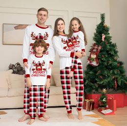 Familie bijpassende outfits Xmas pyjama's schattige herten brief afdruk volwassen kind baby outfit kerst PJS hondenkleding 221122