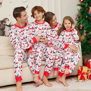 Tenues assorties pour la famille Tenues de pyjama de Noël Assortiment de famille 2024 Année Plaid imprimé 2PCS Pyjama Pantalon Imprimer Ensemble Adulte Enfants Bébé Vêtements de Noël 231121