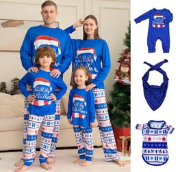 Famille correspondant tenues année vêtements cadeau de Noël pour tenue mère père enfants pyjamas ensemble bébé barboteuse décontracté lâche Homewear 231109