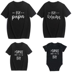 Familie -outfits Interessante kleding voor ouders Sons Families Looks Summer T -shirts voor ouders kleine jongens kinderen shirts baby strakke top G220519