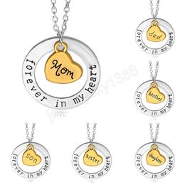 Family's ketting sieraden zoon dochter mama papa zuster zuster tante opa oma hart hanger ketting moederdag cadeau