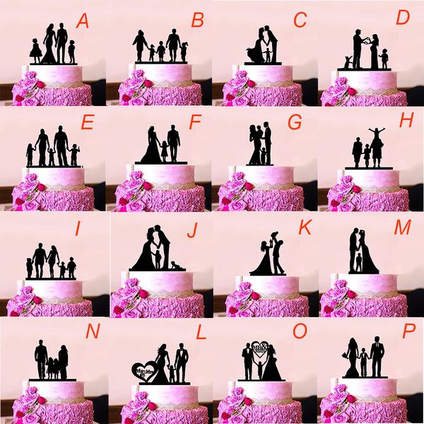 Décoration de gâteau de Style familial, décorations de fête de mariage pour enfants, anniversaire de mariage, cadeau pour enfants, décor de gâteau de mariage rustique