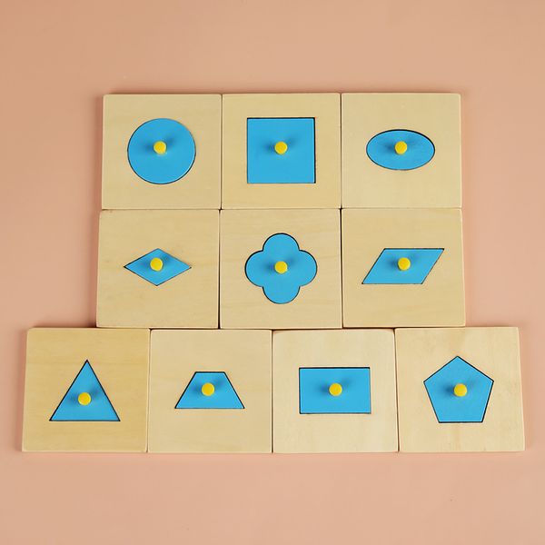 Version familiale Forme de bébé cognition Toy bois géométrique Éducation préscolaire Président des enfants