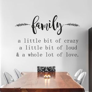 Famille autocollant mural maison amour citation vinyle sticker amovible salon décoration douce famille vinyle peintures murales AZ166