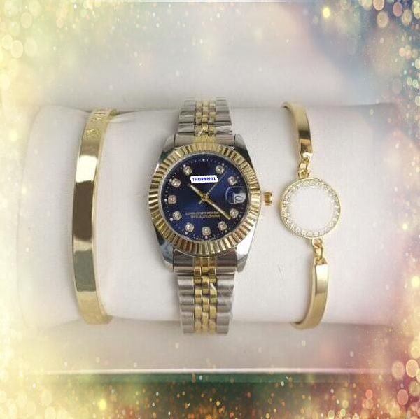Famous 3 Pointer Lady Quartz Mouvement Montres Femmes en acier inoxydable Clock Girl Super Bright Imperproofroproofe Elegant Cuff Bracelet Watch First Star Choice Cadeaux
