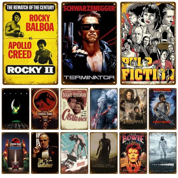 Célèbre American Film Metal Poster Films classiques Art Metal Signs Rocky Tin Sign Man Cave Living Room Wall Decor Esthétique Meubles Décoration Cadeaux personnalisés w1