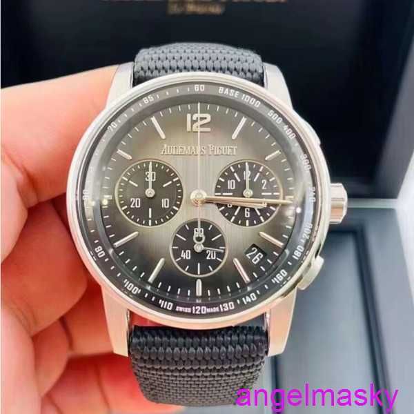 Code de montre de bracelet AP célèbre 11.59 Série 26393NB Platinum céramique Smoky Grey Plate Mens Fashion Leisure Business Sports Watch