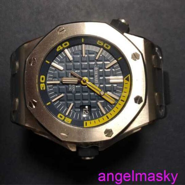 Famoso AP Munda Reloj Royal Oak 15710 Matrimonio automático de hombres mecánicos de cara azul 42 mm de diámetro Precisión Fecha de acero con tarjeta de garantía