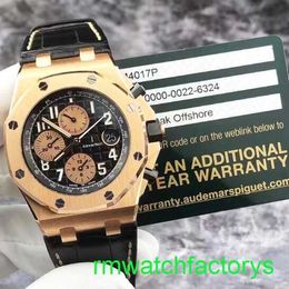 Famous AP Wrist Watch Royal Oak Offshore Series 26470or Black Panel 18K Rose Gold Automatic Mechanical Mens Watch 42mm