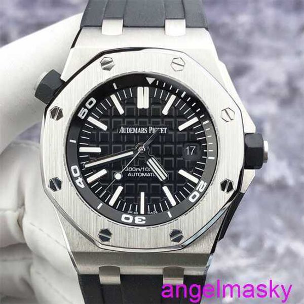 Famosa muñeca AP Reloj Royal Oak Offshore 15710st Mens Watch Fecha de cara negra Dive Deep 300m 42 mm Garantía de reloj mecánico automático