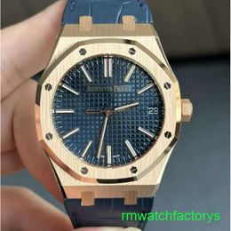 Famous AP Wrist Watch Royal Oak Series 15510or OO D315Cr.02 Rose Gold Blue Plate Mens Fashion Leisure Business Watch