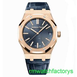 Famous AP Wrist Watch Royal Oak Series 15510or Or Rose Gold Blue Plate Automatic Mécanique Mode Fashion Casual Business Habinage