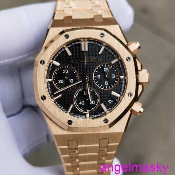 Famosa AP WRIST RELOJ REYAL OAK Series 26240 o OO OO Gold Gold Gold Black Plate Mens Fashion Leisure Business Sports Back Transparent Mechanical Watch