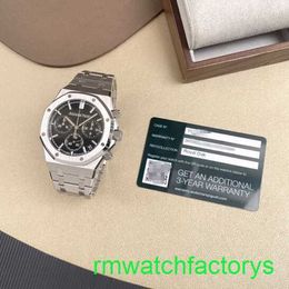 Célèbre tour de bracelet AP Watch Royal Oak Series 26240st Précision Steel Black Plate Mens Fashion Leisure Business Sports Back Transparent Mechanical Swiss Watch